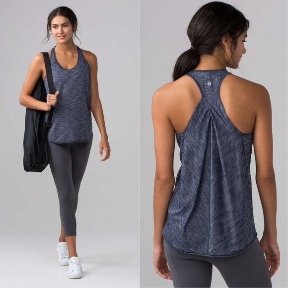 Lululemon Essential Tank In Heathered Deep Navy Size 4 - Picture 1 of 7